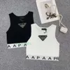 Milan Brand designer Womens Knits Sleeveless Woman Tees Shirts Tank Women Slim Vest Shirt Soft Silk Tshirts Triangle design Summer Lady Short Tops Breathable