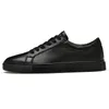 Casual Shoes Pure Black Skateboarding Men äkta läder sneakers platt plus stor storlek 48 49 50 Spring Autumn High Quality