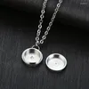 Kedjor PO Anpassade runda kremeringsmycken för husdjur Ashes Keepsake Pendant Memorial Urn Halsband