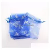 Smyckespåsar, väskor 9x12 Butterfly Pouch Christmas Gift DString Bag Wedding Mix Drop Delivery Packing Display DH13E