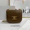 Bolsas de grife de ponta para mulheres Celli Celli Novo sinal de dente frontal Couro completo Bolsa de bolsa de bola de moda versátil Chainle Original 1: 1 com logotipo e caixa de verdade