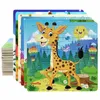 3D -Rätsel 20Piece Holz Puzzle Cartoon Tiere Auto Buchstaben Zahlenmuster Jigsaw Rätsel Spiel Kinder Bildungslernspielzeug für Kinder 240419