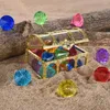 Garrafas 1 conjunto Bathing Gemstone Toy Diving Kids Diamonds com kit de baú de tesouro