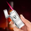 Direct Punch Red Flame Windproof Metal Butane Without Gas Lighter Induction Ignition Slim Outdoor Portable Cigar Lighter High-end Gift