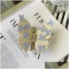 Haarspelden Nieuwe Butterfly Grab Clip 3D Flower stippelleuze diamant geavanceerde feel back head lepel pan haaien drop levering producten accessoires otyvk