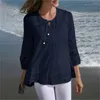 Женские блузки Boho кружевная ловковая блуза лето 3/4 рукава с кружевными рубашка
