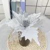 Decorative Flowers Christmas Decorations Glitter Sequins Artificial Silk Cloth Tree Floral Ornament Year Party Decor Supplies