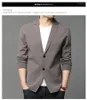 Herrenjacken 2024 Frühlings- und Herbst -Strickmantel Korean Ausgabe kleiner Anzug Feste Farbe Strickjacken hübsches Pullover Outwear