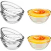 Geschirrsets 6 Stcs Bozai Cake Bowl Frucht kleines Glas Mini -Mikrowellen -Safe -Vorbereitungsschalen klare Puddingbecher