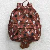 Bags New Fashion Bull Head Geometric Brown Backpack Wholesale Boutique Girls Kids Clothes Children Clothing Travel Bags