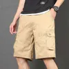 Heren shorts Black Long Mens Cargo Shorts Grn over K HALM MANNELIJKE BERMUDA Korte broek Directeerde brede voorzake voorzake elastische taille Homme Y2K T240419