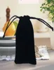 Velvet black Pure color Bags woman vintage drawstring bag for Gift diy handmade Jewelry Packaging Bag8840005