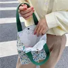 أكياس الكتف القطن السيدات البيئي الأزياء للتسوق قابلة لإعادة الاستخدام زهرة نساء مصغرة القماش حقائب اليد عرضة أنثى محمولة محمولة صغيرة القابض