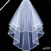 Bridal Veils Wedding Veil With Ribbon Edge For Bride One Layer Tulle Comb Short Women