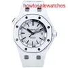 Womens AP Wrist Watch Royal Oak Offshore 15707 Rare White Ceramic Materif