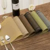 Placemats PVC Dining Table Mat Heat Insulation Stain Resistant Placemat Anti Slip Washable Pad Restaurant Place Mats LL