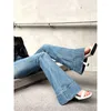 Frauen Jeans Deeptown Y2K Vintage Flare Women High Taille Wide Bein Blue Denim Hosen Damen Herbst koreanische Stil Gyaru Streetwear -Hosen