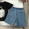 Classici per bambini tracce di sedie per ragazzi abiti a maniche corte abiti da design per bambini taglia da 100-160 cm maglietta da casa e pantaloncini di jeans 24pril