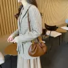 ホーボスファッションがリューシングされた女性ショルダーバッグデザイナー木製ハンドルハンドバッグラグジュアリーソフトパロディバッグ女性小さなトート財布