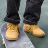 Boots Joiints Men's Yellow Sneakers Suede Leather Skateboard Shoes Cupsole Hardwearing Casual Sneakers Comfortable Tennis for Winter