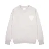 Spring and Autumn 2024 New Women's Casual Sweater Cute Couple Sweater Street Simple Heart Embroidered O-Neck Long Sleeve Couple Knitted Pullover