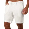 Shorts maschile 2024 Summer Casual Fashion Sweat Home Linen Short Short Breusers Beach traspirante