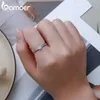 خواتم الزفاف Bamoer 925 Sterling Silver Multicolor Zircon Finger Finger for Women Strendy Fashion قوس قزح محاكاة Diamond Anillos Gift 240419