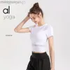 Desginer Aloe Yoga Hemd Kleidung Frau Origintop Fitness sexy schnell trocknend dünn kurzärmeliges T-Shirt für Frauen