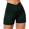 Shorts femininos femininos altos esportes de compressão de cintura com bolsos telefônicos para ginástica ioga de ioga elástica