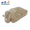 Bags 3D Elephant Shape Gold Crystal Women Evening Handbag and Purse Metal Wedding Prom Minaudiere Clutch Bag Handmade Animal