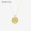 Colliers de pendentif Andywen NOUVEAU 925 SIGHT SIGHT SIGHT GOLD Coins Milk Turquoise Coins Pendant Femmes Long Chain Fashion Bijoux épais 240419