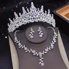 Gorgeous Crystal Tiaras Bridal Jewelry Sets for Women Crown Flower Choker Necklace Sets Wedding Bride Costume Jewelry Set 240419