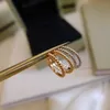 High-end Luxury Ring High version Fanjia pearl ring womens 18k rose gold plated CNC finely carved layered round bead bracelet