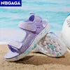 Sandalen Sommer Beach Wasser Kinder Sandalen Modes Schuhe Leicht nicht rutschfestes Bodenschattierung Leder Mädchen bequem 240419