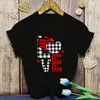 Camiseta feminina T-shirt Dia dos namorados Carta de amor imprimir moda casual shirs cool shirs unissex manga curta