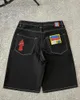 Heren shorts street esthetische kleding denim zomer baggy wide been halve broek mode sport sporten bodybuilding y2k