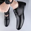 Casual Shoes Men's Lace Up Classic Retro Genuine Leather Mens Oxfords Dress Business Office Flats Black Men Wedding Party