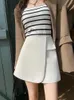 Women's Shorts High Waist Suits Fabric Asymmetry Skirts For Women 2024 Summer Office OL Wear A-line Short Pants Female White