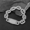 Хип -хоп 16 -миллиметровый свиновод пузырьки носа кубинская цепь циркона браслет ювелирные аксессуары Мужские