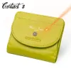 Wallets Contact's Free Engraving Fashion Mini Wallet Genuine Leather Coin Purse Women Short Wallets Small Money Bag for Ladies Unisex