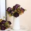 Decoratieve bloemen 6 Takken POEREONY kunstmatige bloemboeket bruiloft bloemen arrangement materialen Kerstmis Huis Decoratie PO Props