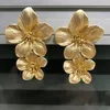 Studörhängen Flatfoosie Fashion Geometric Long For Women Wedding Vintage Flower Gold Color Punk Statement Presents Smycken