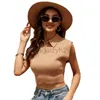 Women's Sweaters Summer new solid color POLO collar knitted sweater for women's casual short sleeveless knitted top fashion T Shirt tops