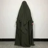 Ubranie etniczne Abaya Khimar Ustaw wysokiej jakości Nida Muzułmańskie kobiety Dwukierunkowe Modlitwa Hidżab sukienka Islamska odzież D240419