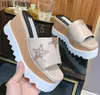 Women Stars Summer Slippers Platform Sandals Indoor Outdoor Real Leather Beach Shoes Female f ba