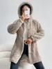 Women's Winter Woman Woman abbottono cappotto con cappuccio Casualizza da donna Calda maglione a maniche lunghe Outwear solido per giacche