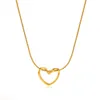 Minimalist Hollow Out Love Necklace for Women Heart-shaped Gold-plated Titanium Steel Lock Bone Chain