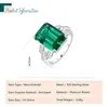 Solitaire Ring Potiy Total 6ct Green Simulated Nano Emerald 925 Sterling Silver Ring for Elegant Women Set Daily Jewelry Present överdrivet D240419