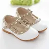 Sandals Girls Shoes Spring Children Shoes Girl Rivets Princess Autumn Toddler Girls Kids Flat Shoes T-Tied Style Girls Summer Sandals 240419