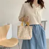 Schoudertassen katoen dames eco herbruikbaar winkelen mode bloemen vrouwen mini canvas handtassen casual vrouwelijke draagbare kleine taskoppeling